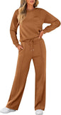ANRABESS Women 2 Piece Set Long Sleeve Sweatsuit Sweatpants Tracksuit Sweat Casual Matching 2025 Travel Fall Trendy Outfits