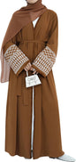 Women Abaya Muslim Prayer Dress Embroidered Sleeves Cardigan Kaftan Islamic Dubai Robe Casual Modest Abaya Dress
