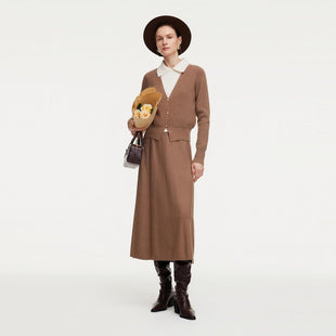 GOELIA Fall Skirt Sets Women 2 Piece Outfits Knit Pullover Sweater Top and Sweater Midi Skirts Going Out Winter Clothing