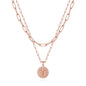 Yoosteel Layered Initial Necklaces for Women Trendy - 14K Gold-Plated Dainty Layering Paperclip Chain Coin Initial Necklace Jewelry Gifts for Women Mom Wife Teen Girls