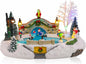 Bdor Christmas Village Lighted Decoration Musical Animated Display Christmas Collectible Santa Battery Operated Resin Indoor Decor