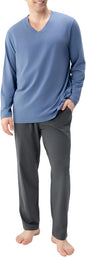DAVID ARCHY Men's Pajamas Set Soft Cotton Long Sleeve Sleepwear Comfy Loungewear Pjs with Pockets