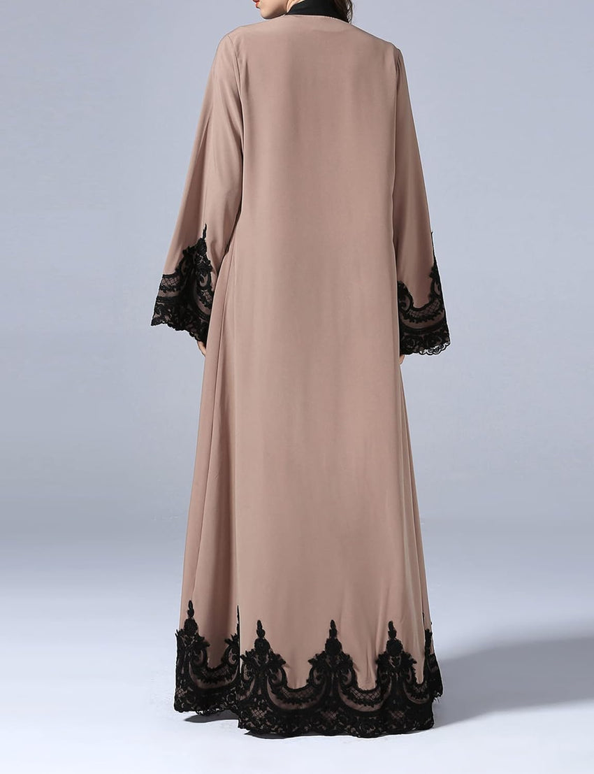 WSPLYSPJY Embroidered Women Open Abaya Muslim Dress Islamic Cardigan Dubai Kaftan Robe