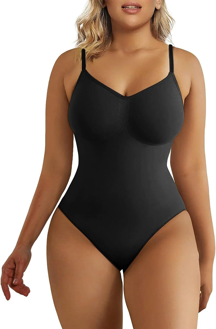 SHAPERX Women's Seamless Shapewear Bodysuit Tummy Control Body Shaper Waist Snatching Body Suit