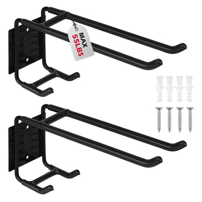 SEDY 6-Piece Heavy Duty Garage Storage Hooks, Wall Mount J Utility Hooks Holds 88 LB, Large Metal Utility, Garage Storage Ladders for Bikes, Garden Tools