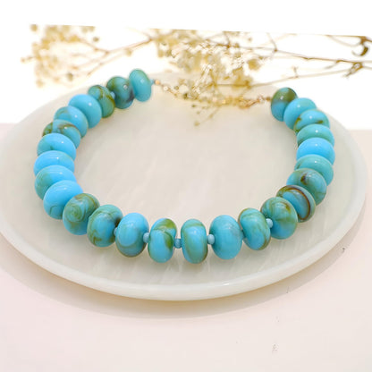 We We Chunky Colorful Beaded Necklace for Women Large Boho Statement Bead Chokers Necklaces Turquoise Blue Big Beads Jewelry Neck Summer Beach