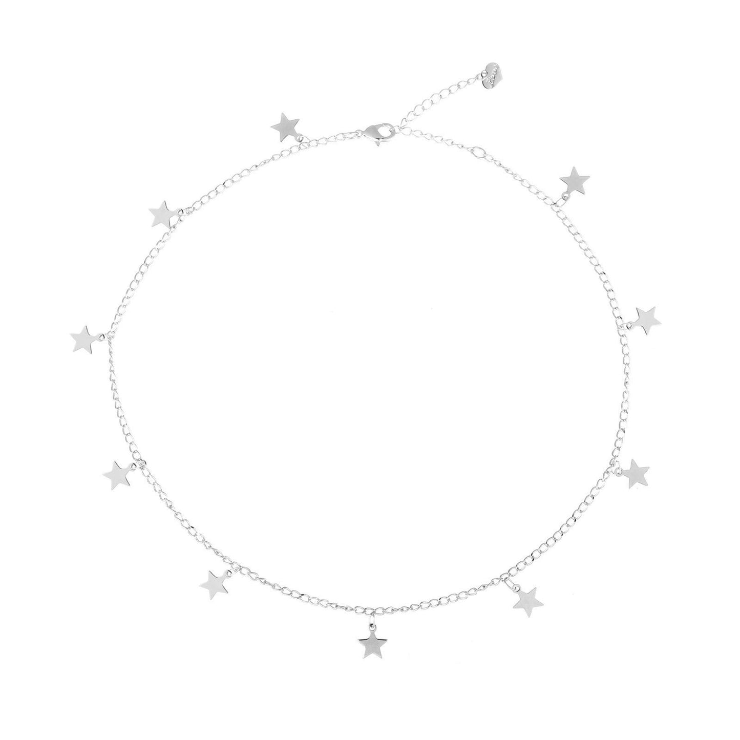 S.J JEWELRY Women Simple Delicate Full Moon 14K Gold Plated/Rose Gold/Silver Plated Layered Pendant Handmade Star Chokers Necklaces