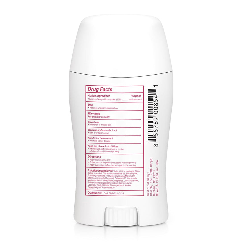 Carpe Underarm Antiperspirant and Deodorant, Clinical strength with Rose Water scent, Combat excessive sweating Stay fresh and dry, Great for hyperhidrosis