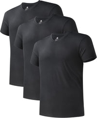 DAVID ARCHY Men's Undershirt Bamboo Rayon Moisture-Wicking V-Neck T-Shirts Stretch Tees for Men, 3 or 5 Pack