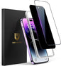 UNBREAKcable 2PCS Screen Protector for iPhone 16-1 Privacy Tempered Glass+1 Clear Glass Double Shatterproof [Easy Installation Frame] [9H Hardness] [Case Friendly] Anti-Scratch for iPhone 6.1 inch