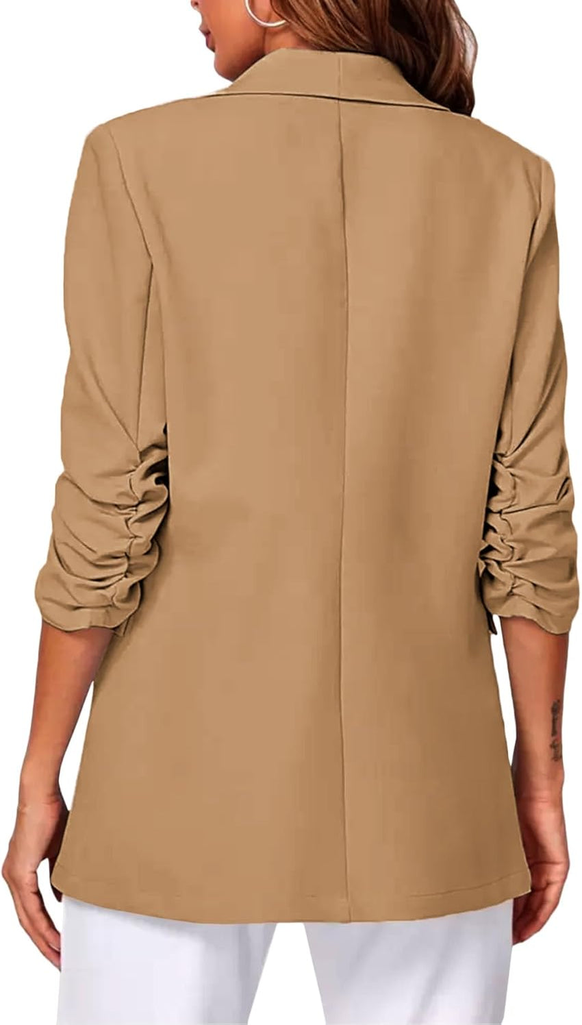 Mina Self Casual Blazer for Women 2025 Fall Double Breasted Full-Lined Long Sleeve Office Work Lightweight Elegant Pockets