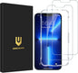 UNBREAKcable 2-Pack Screen Protector for iPhone 14/13/13 Pro Double Shatterproof Tempered Glass [Easy Installation Frame] [9H Hardness] [99.99% HD] [Bubble Free] for Apple 13 Pro/13/14 6.1 inch