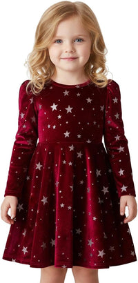 NNJXD Princess Girl Long Sleeve Autumn Winter Dress Tulle Party Dresses