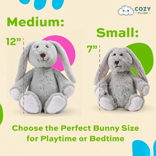 Stuffed Bunny Plush 7 Inch (Gray) - Easter Bunny Stuffed Animal - Adorable & Cuddly Rabbit Toy - Soft and Cute Plushies - First Easter Children's Gifts - Rabbit Toys for Kids