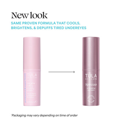 TULA Skin Care Spresso Energizing Eye Balm - Energizing & Hydrating Caffeine Under Eye Treatment for Dark Circles, Portable and Perfect to Use On-the-go, 0.35 oz.