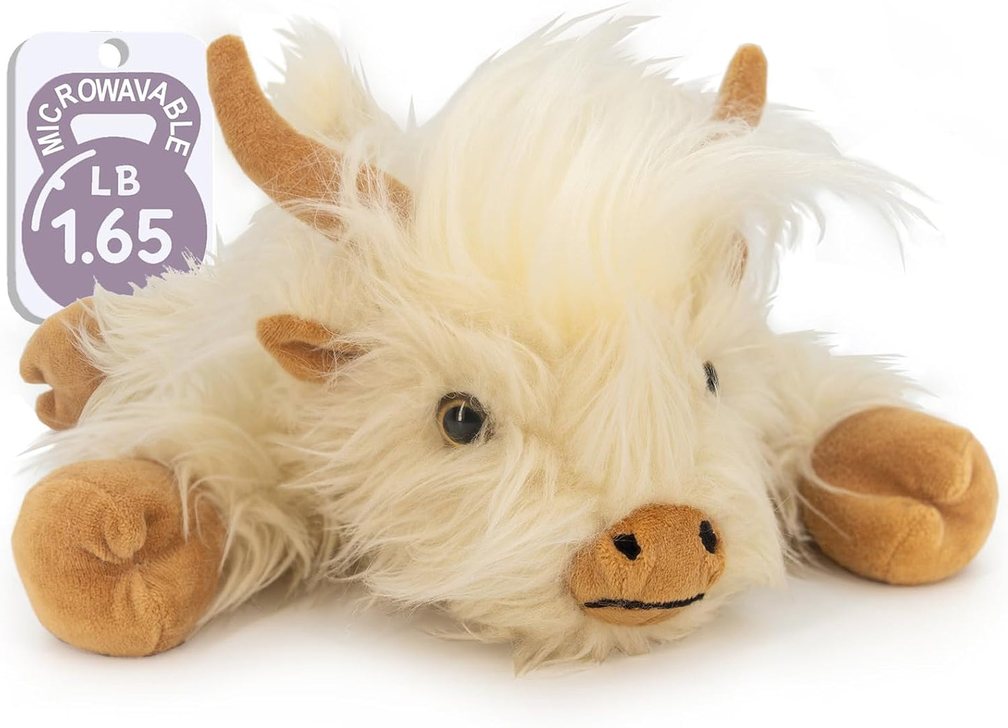 Marysun Microwavable Highland Cow Stuffed Animal - Weighted Stuffed Animal Plush, Heating Pad, Cozy Gift for Girls|Women|Kids|Elderly People