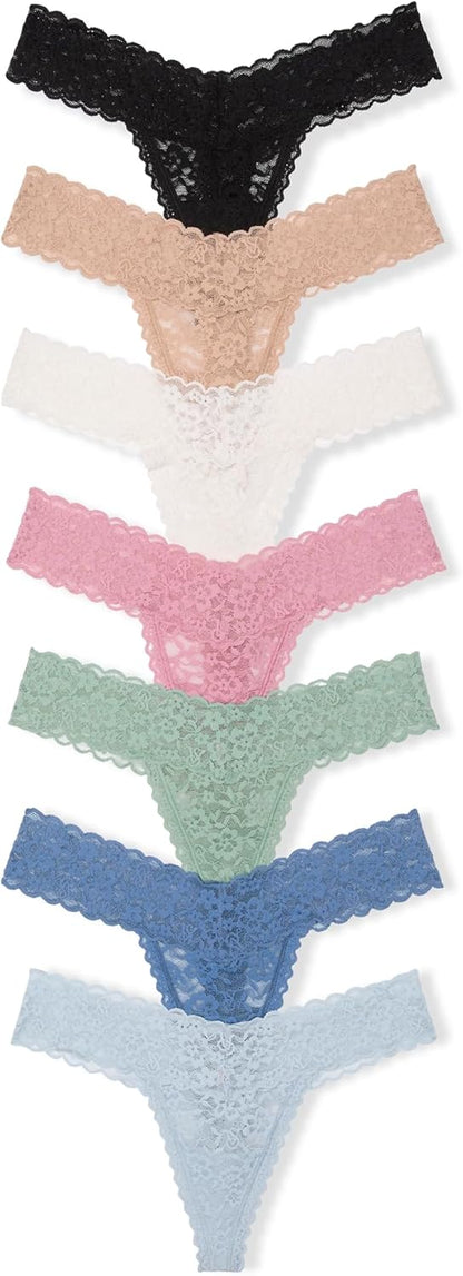 Victoria's Secret Women's Lace Thong Underwear, Panties for Women, Multi Pack (XS-XXL)