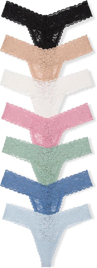 Victoria's Secret Women's Lace Thong Underwear, Panties for Women, Multi Pack (XS-XXL)