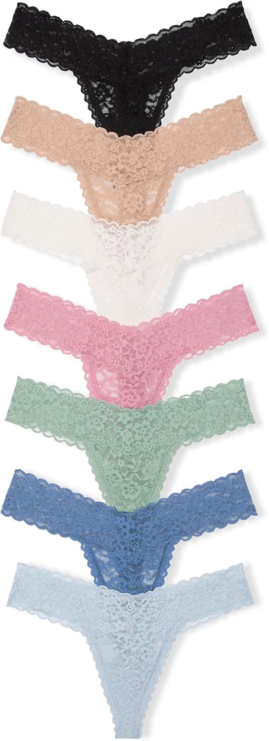 Victoria's Secret Women's Lace Thong Underwear, Panties for Women, Multi Pack (XS-XXL)