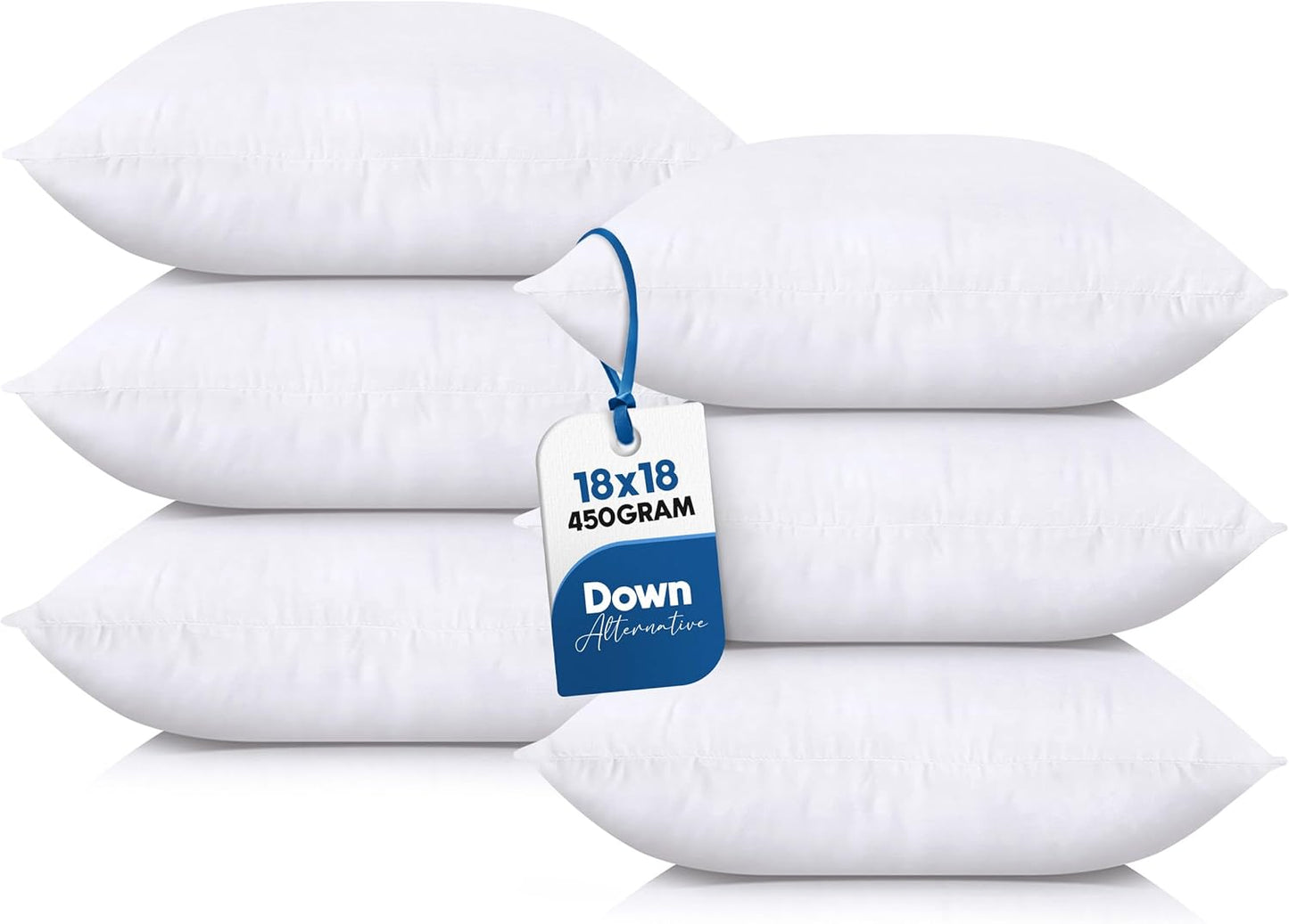 Utopia Bedding Throw Pillows (Set of 4, White), 18 x 18 Inches Pillows for Sofa, Bed and Couch Decorative Stuffer Pillow
