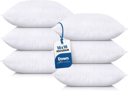 Utopia Bedding Throw Pillows (Set of 4, White), 18 x 18 Inches Pillows for Sofa, Bed and Couch Decorative Stuffer Pillow