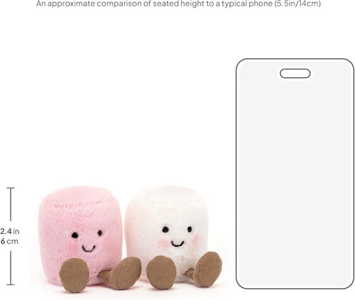 Jellycat Amuseables Pink and White Marshmallows Stuffed Toy, 3.5 inches | Food Plush | Fun Gift Idea