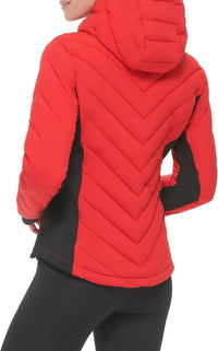 Calvin Klein Women's Scuba Side Panel and Sleeve Detail Adjustable Hood Zip Pocketspuffer