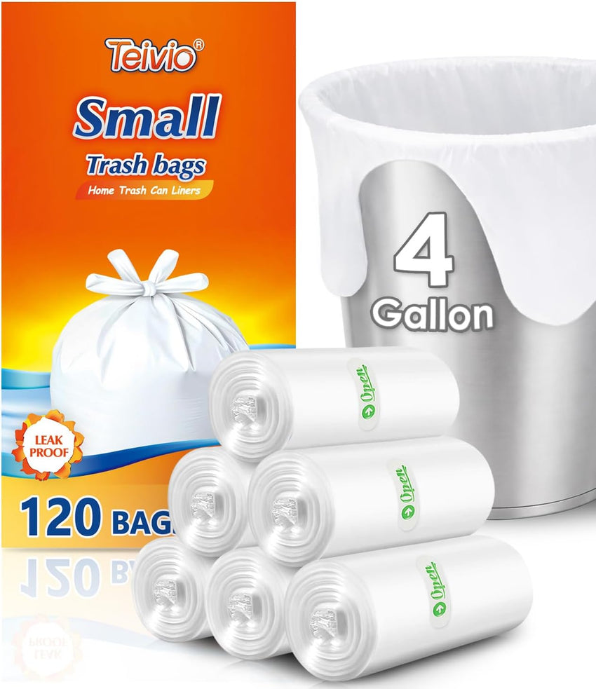 10 Gallon 200 Counts Extra Strong Trash Bags Tall Kitchen Garbage Bags by Teivio, 9 Gallon 10 Gallon,Bathroom Trash Can Bin Liners, Intended for Home,Plastic Bags for office kitchen Garden,Black