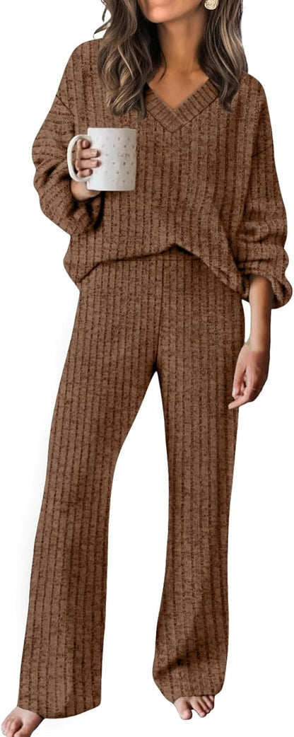RUMIA Fall Outfits for Women 2025 Vacation Matching Sweater Lounge Sets (S-2XL)