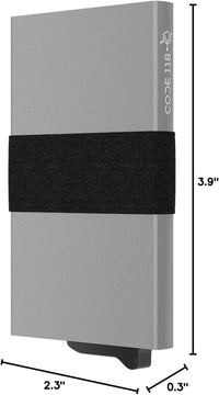 CODE 118 Wallet - Premium Automatic Smart Wallet, RFID Blocking, Pop Up Mens Minimalist Metal Wallet, 6061-T6 Aerospace-Grade Aluminum, Genuine 3K Carbon Fiber (Classic, Slate Grey)