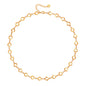Aobei Pearl 18K Gold Plated Paperclip Chain Choker Satellite Chain Freshwater Cultured Biwa Pearl Pendant Necklace Dainty Turquoise Jewelry for Women