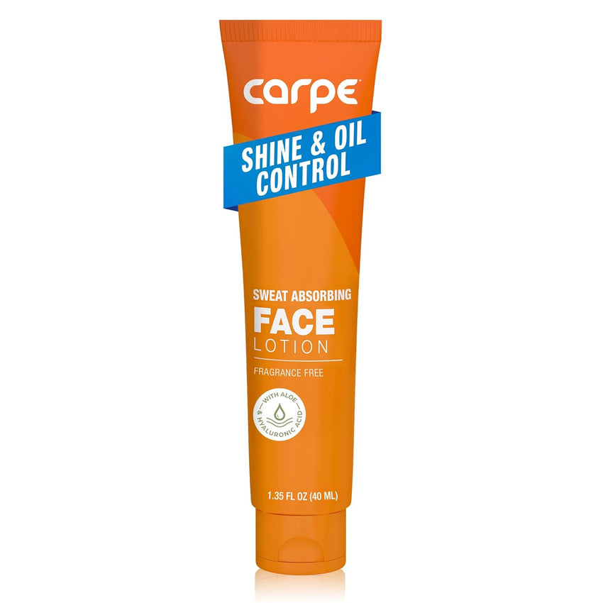 Carpe Sweat Absorbing Face Lotion for Oily Skin Control, Mattifying Face Lotion with Moisturizing Hyaluronic Acid and Squalane, Fragrance Free, 1.35 oz