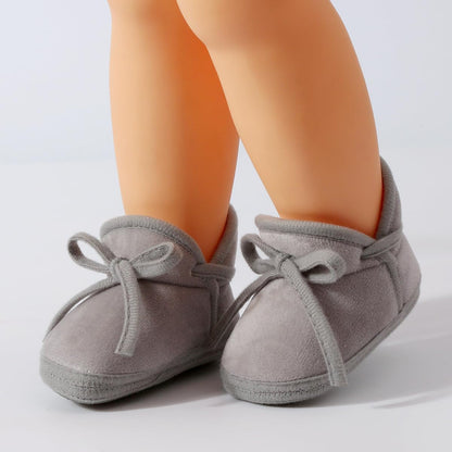 Baby Booties Newborn Fleece First Walking Shoes Non-Slip Sole Slippers Cozy Warm Booties for Infant Toddler Boys Girls