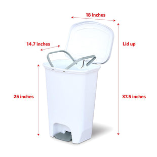 Glad 2 Pack 13 Gal Trash Can | Plastic Kitchen Waste Bin with Odor Protection of Lid | Hands Free with Step On Foot Pedal and Garbage Bag Rings, White