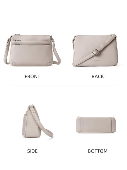 WESTBRONCO Crossbody Bags for Women, Medium Size Shoulder Handbags, Satchel Purse with Multi Zipper Pocket