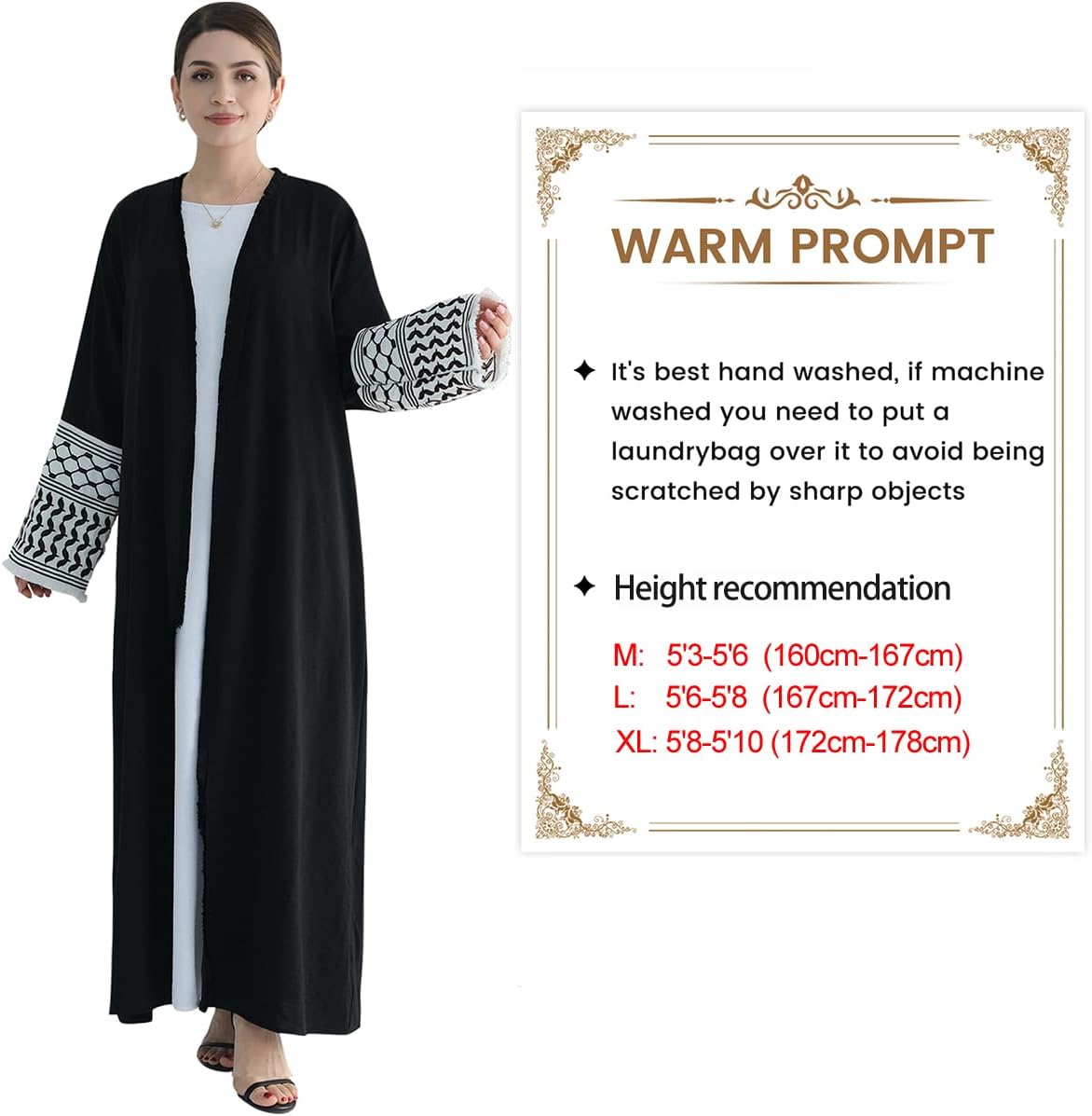 Women Abaya Muslim Prayer Dress Embroidered Sleeves Cardigan Kaftan Islamic Dubai Robe Casual Modest Abaya Dress