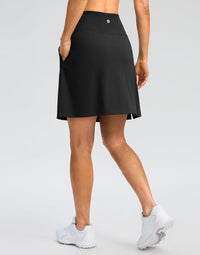 SANTINY 18" Skorts for Women 3 Pockets High Waist Long Athletic Tennis Skirt Golf Skort for Casual Summer Travel