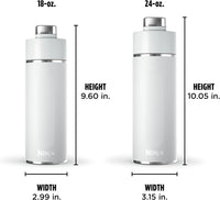 Ninja Thirsti 18oz Travel Water Bottle, For Carbonated Sparkling Drinks, Colder and Fizzier Longer, Leak Proof, 24 Hrs Cold, Dishwasher Safe, Stainless Steel Insulated Tumbler, Cloud White, DW1801WH