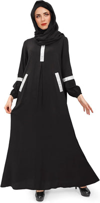 DAZCOS Women Muslim Abayas Dress with Hijabs Long Sleeve Modest Dubai Outfits Arabian Robe Prayer Clothes