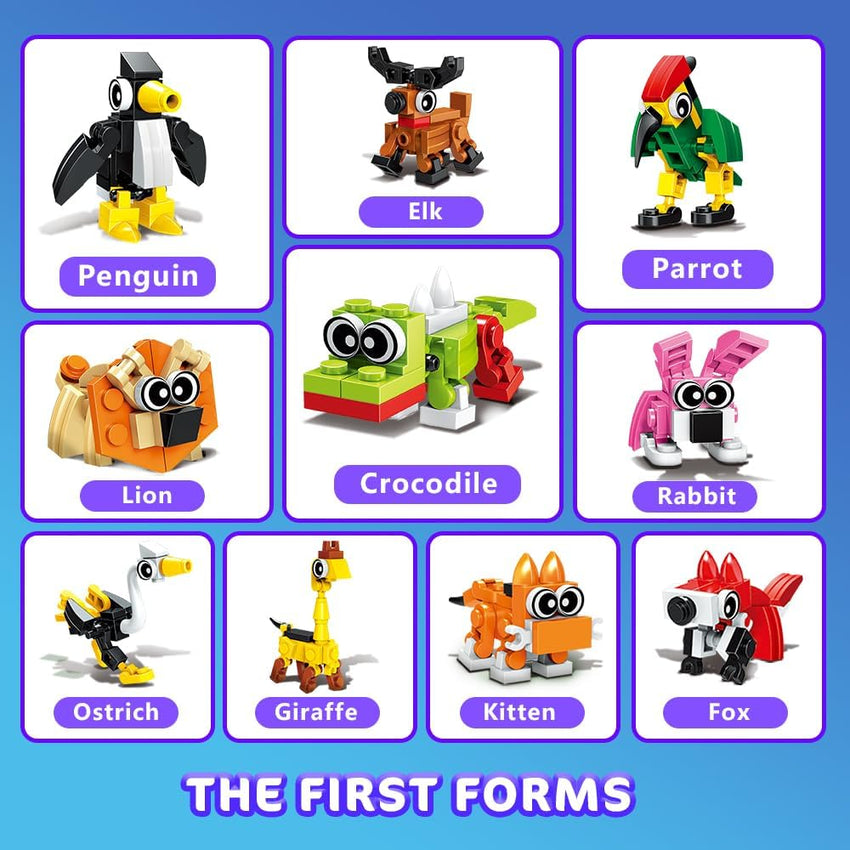 HOGOKIDS 60 Kinds Party Favors for Kids, 20 Pack 3-in-1 Animals Building Block Toy Sets for Goodie Bags Stocking Stuffer Classroom Prizes Birthday Christmas Easter Gifts for Boys Girls Ages 6-12+