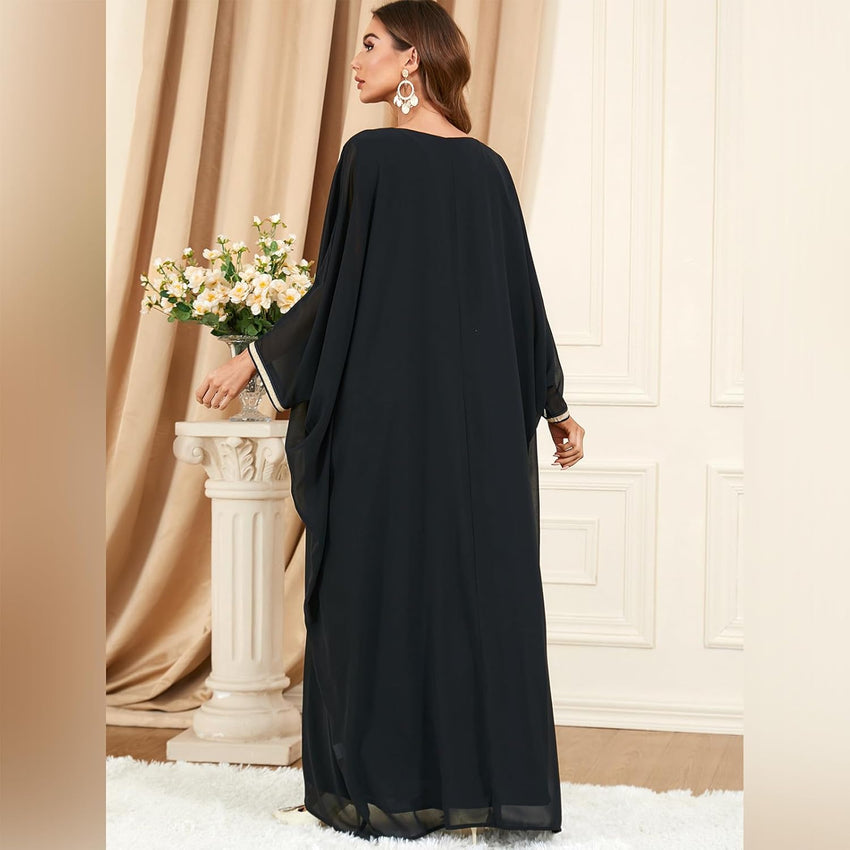 Embroidered Abaya Kaftans for Women Modern Elegant Dubai Moroccan Dubai Kaftan Dresses Abaya for Women Muslim Dress
