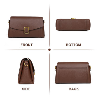 Genuine Leather Crossbody Bag for Women, Adjustable Shoulder Bag | Genuine Leather, 2 Detachable Straps, Satchel, Compact & Lightweight, Travel, Everyday, Work, Gift