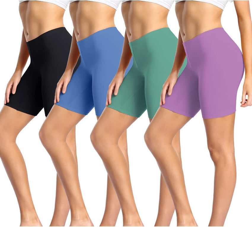 wirarpa Women's Cotton Boy Shorts Underwear Anti Chafing Soft Biker Short Plus Boy Shorts Panties 4 Pack