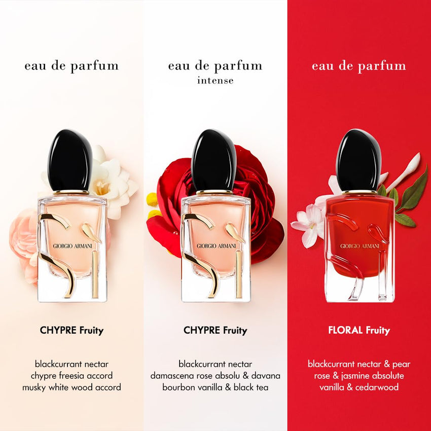 Armani Beauty - Sì - Eau de Parfum - Women's Perfume - Modern Chypre Fragrance - Blackcurrant Nectar, Rose De Mai & Freesia, Patchouli Notes