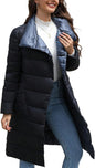 Bellivera Women's Puffer Jacket Lightweight Quilted Hooded Long Down Alternative Coat with Belt