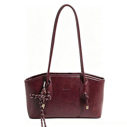Shoulder Bag for Women Brown Purse Vintage Leather Shoulder Handbag Trendy Everyday Purse with Pendant