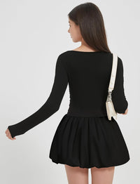 EXARUS Girls Dress Off The Shoulder Bodycon/Bubble Long Sleeve Teen Ruched Homecoming Dance Party Prom Tween Dresses