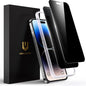 UNBREAKcable Privacy Screen Protector for iPhone 16 Pro Max, Anti-Spy Shatterproof Tempered Glass [True 28°Anti Spy] [9H Hardness] [Easy Installation Frame] Black Protector for iPhone 6.9" - 2 Pack