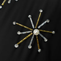 Muslim Abaya Long Sleeve Open Front Rhinestones Kaftan Cardigan Maxi Dress for Women with Belt