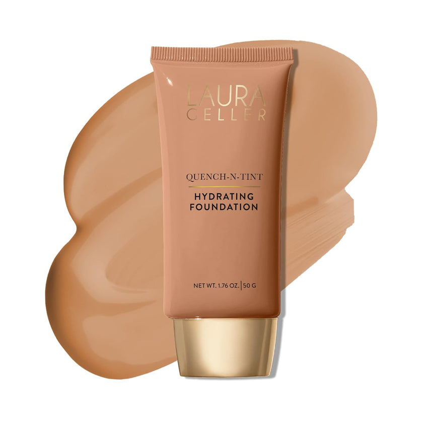 LAURA GELLER NEW YORK Quench-n-Tint Lightweight Tinted Moisturizer, Porcelain/Fair - Sheer to Light Buildable Coverage - Natural Glow Finish - Lightweight Formula - Hydratant Teinte